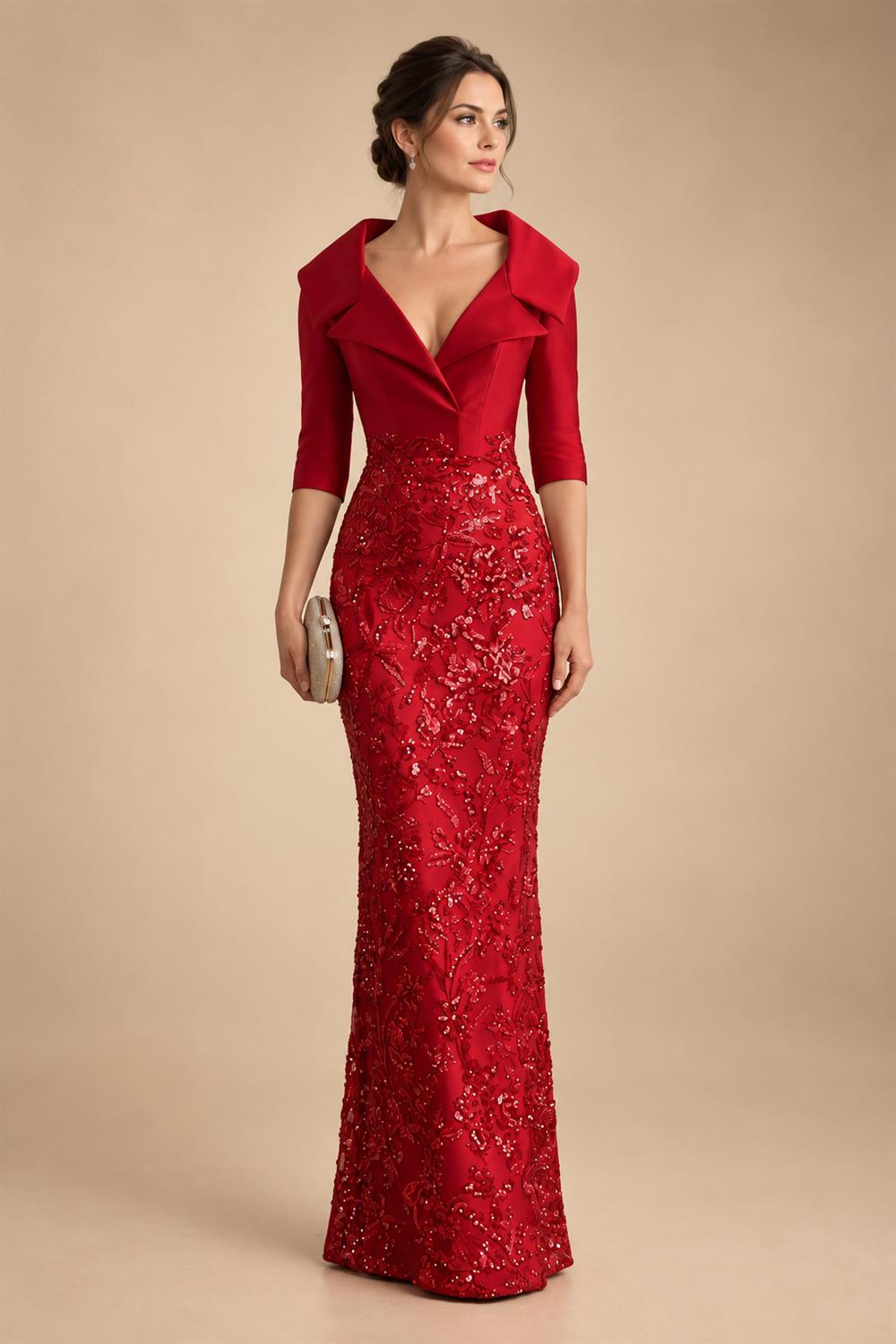 Sheath/Column Scoop Neck Satin Tea-Length Mother of the Bride & Groom Dresses with Ruched Waist & Rhinestones (SHI22501657)