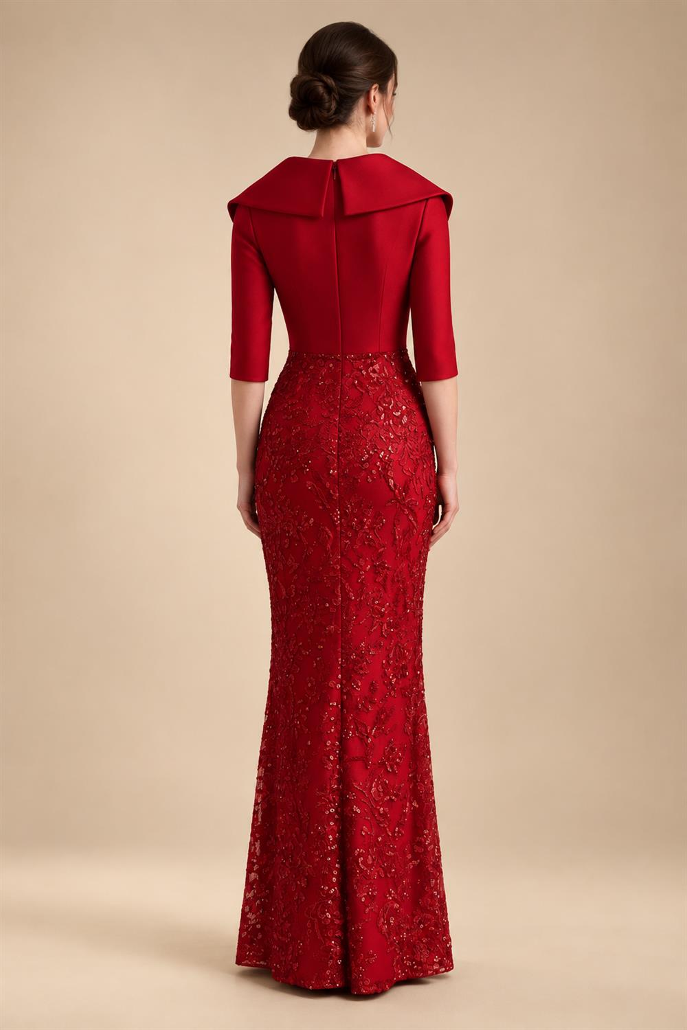 A-Line/Princess Scoop Neck Chiffon Maxi Mother of the Bride & Groom Dresses with Lace Appliques & Pleats (SHI22501638)