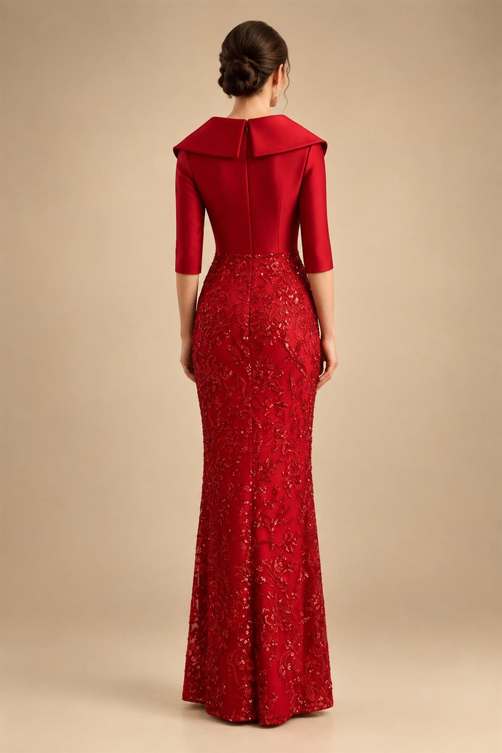 Sheath/Column Scoop Neck Chiffon Floor-Length Mother of the Bride & Groom Dresses with Lace Appliques (SHI22501639)