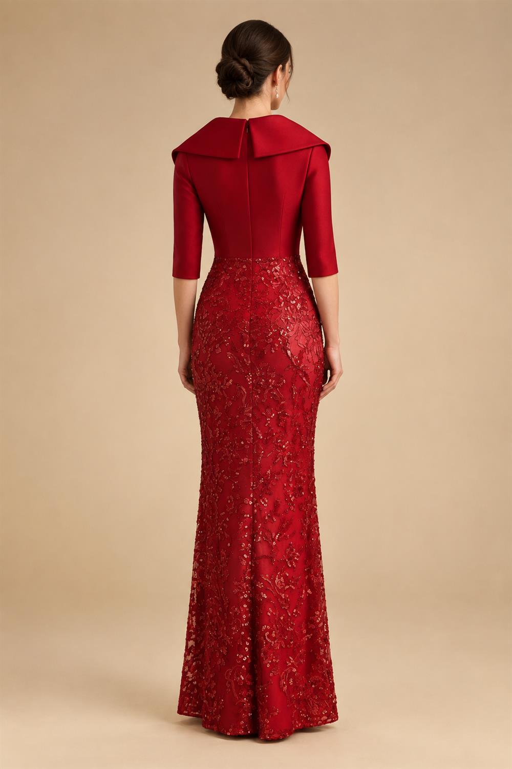 A-Line/Princess Scoop Neck Chiffon Maxi Mother of the Bride & Groom Dresses with 3D Flowers, Sweep Train & Pleats (SHI22501627)