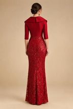 A-Line/Princess Scoop Neck Chiffon Maxi Mother of the Bride & Groom Dresses with 3D Flowers, Sweep Train & Pleats (SHI22501627)