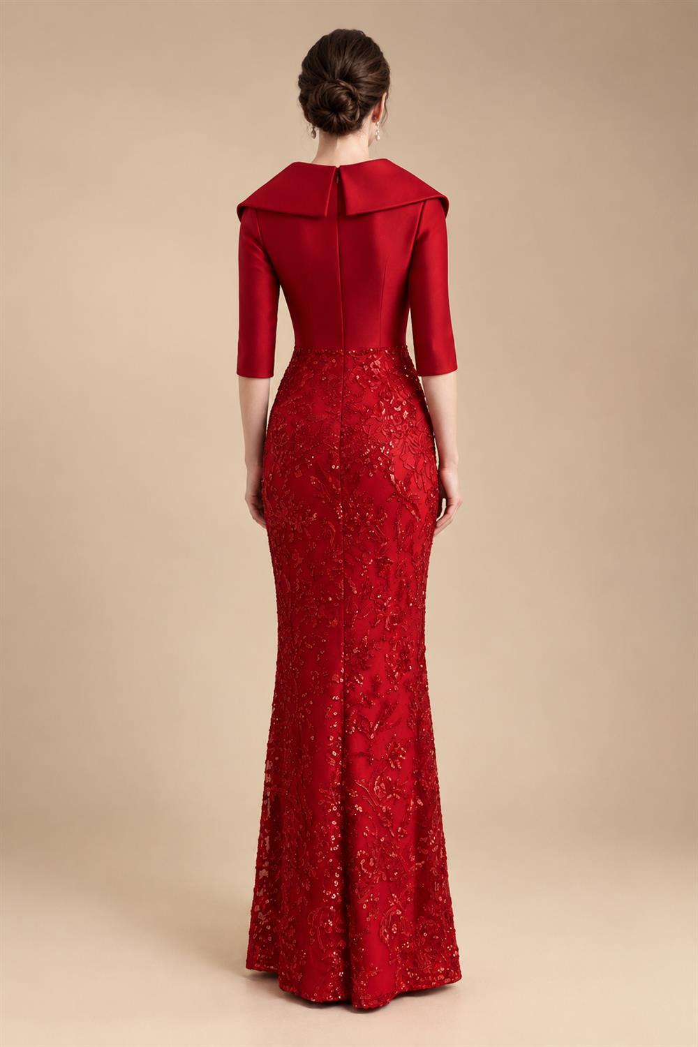 Sheath/Column One Shoulder Floral Embroidery Floor-Length Mother of the Bride & Groom Dresses with Side Draped Sash (SHI22501617)