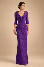 Sequin Floral Sheath Floor-Length Mother of the Bride & Groom Dresses with Satin Bodice (SHI22500925)