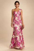 Jacquard Sheath Off the Shoulder Ruched Corset Mother of the Bride & Groom Dresses (SHI22500958)