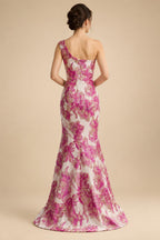 Jacquard Sheath Off the Shoulder Ruched Corset Mother of the Bride & Groom Dresses (SHI22500958)