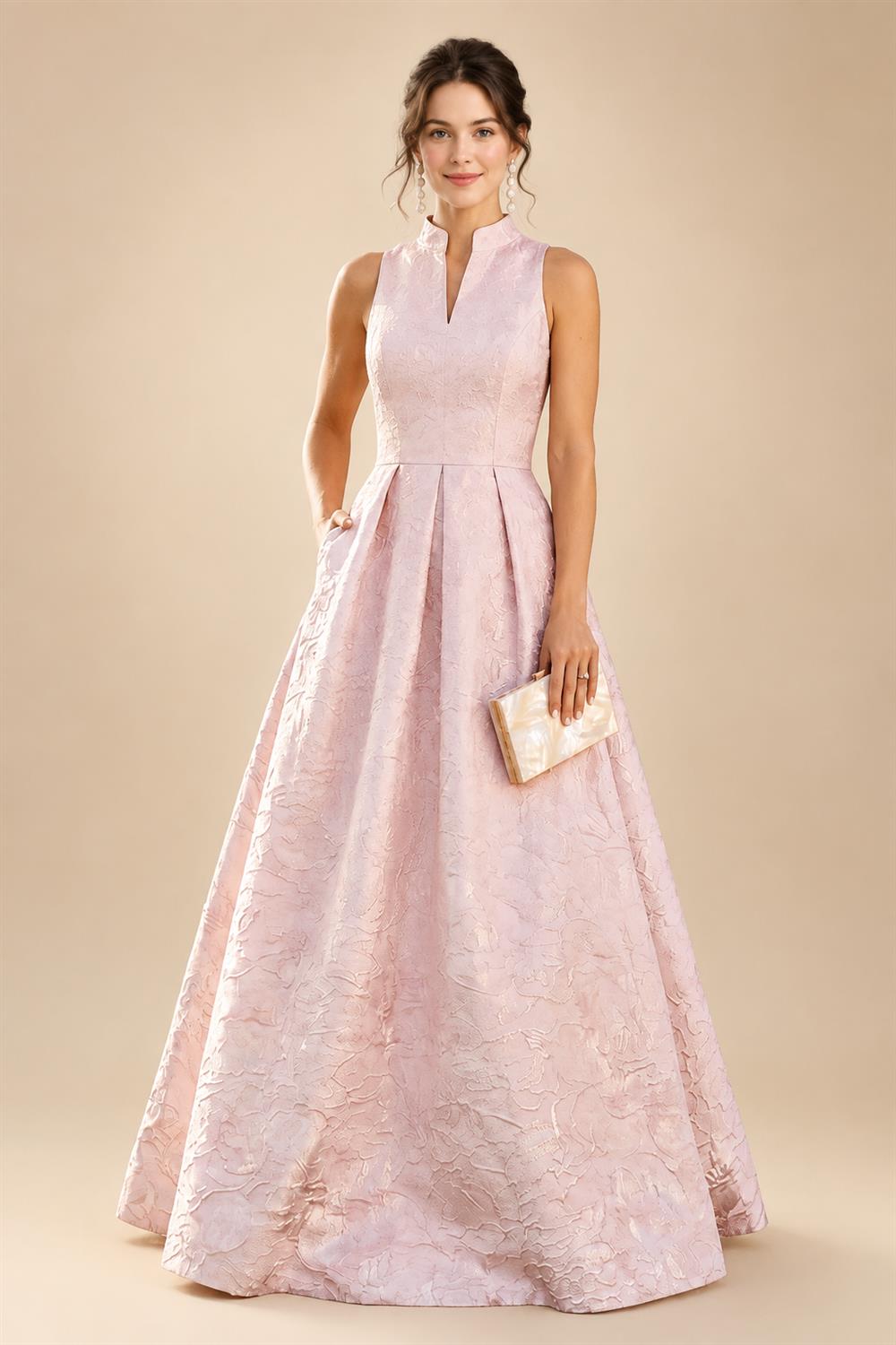 A-Line/Princess Halter Lace Appliques Tea-Length Mother of the Bride & Groom Dresses with 3D Flowers & Ruched Waist (SHI23001321)