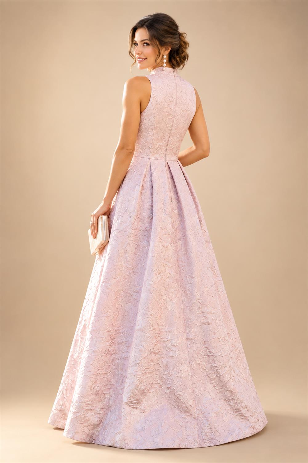 Jacquard A-Line/Princess V-Neck Floor-Length Mother of the Bride & Groom Dresses with Pockets (SHI22500987)