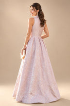 A-Line/Princess Halter Lace Appliques Tea-Length Mother of the Bride & Groom Dresses with 3D Flowers & Ruched Waist (SHI23001321)