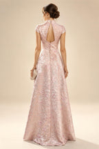 A-Line/Princess Scoop Neck Chiffon Floor-Length Mother of the Bride & Groom Dresses with Lace Appliques & Pleats (SHI22501611)