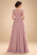 Jacquard A-Line/Princess V-Neck Floor-Length Mother of the Bride & Groom Dresses with Ruched Waist (SHI22501061)