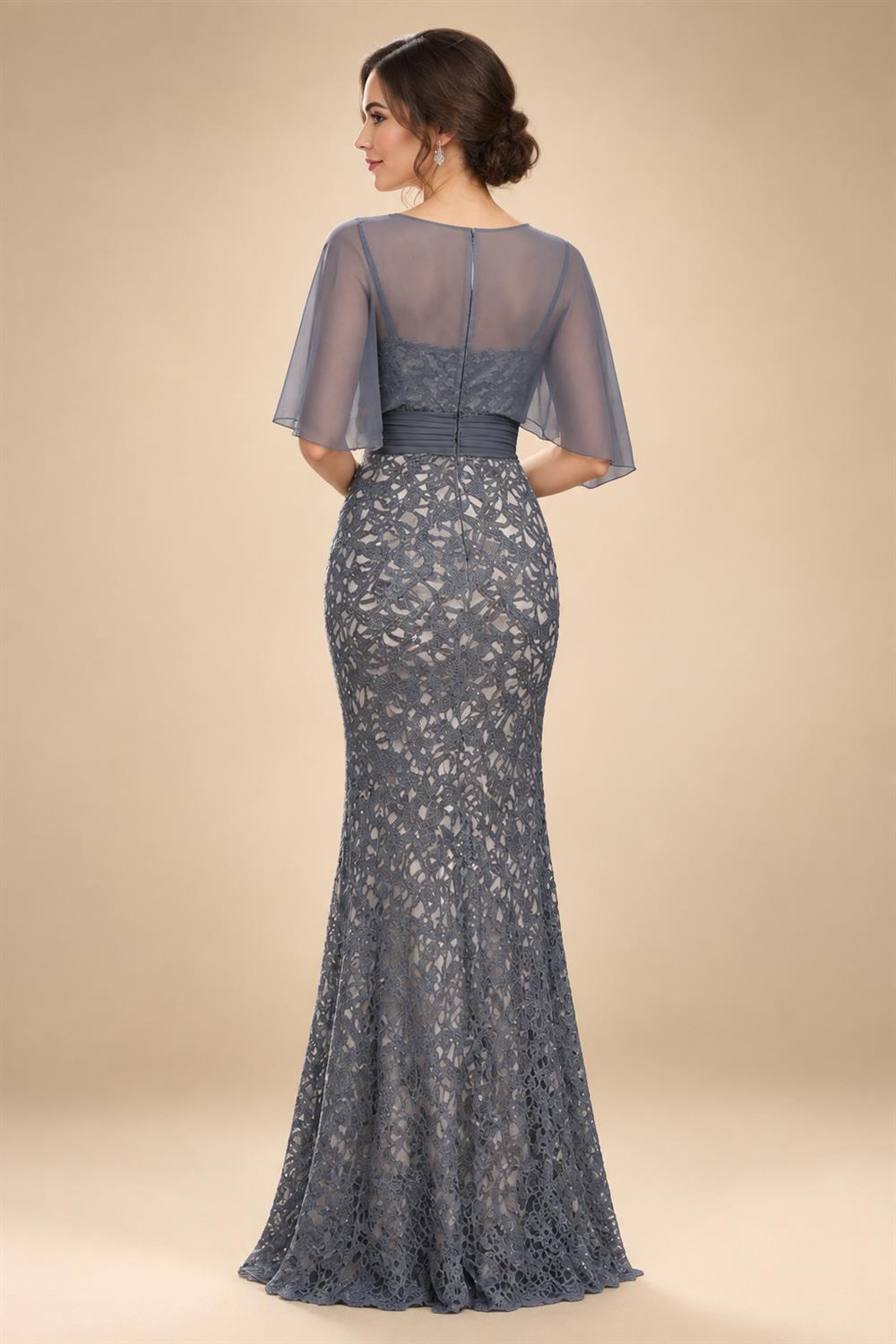 Lace Appliques Sheath/Column Scoop Neck Floor-Length Mother of the Bride & Groom Dresses for Women (SHI22501013)