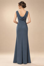 Lace Sheath/Column One Shoulder Floor-Length Mother of the Bride & Groom Dresses with Ruched Waist (SHI22500892)