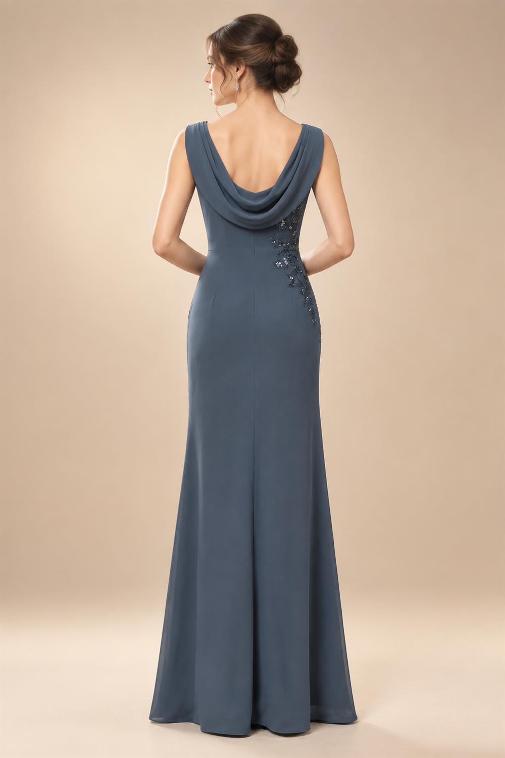 Lace Sheath/Column One Shoulder Floor-Length Mother of the Bride & Groom Dresses with Ruched Waist (SHI22500892)