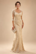Lace Appliques Sheath/Column Scoop Neck Floor-Length Mother of the Bride & Groom Dresses for Women (SHI22501013)