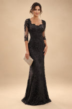 Lace Appliques Sheath/Column Scoop Neck Floor-Length Mother of the Bride & Groom Dresses for Women (SHI22501013)