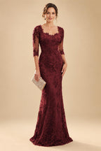 Lace Appliques Sheath/Column Scoop Neck Floor-Length Mother of the Bride & Groom Dresses for Women (SHI22501013)