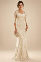 Lace Appliques Sheath/Column Scoop Neck Floor-Length Mother of the Bride & Groom Dresses for Women (SHI22501013)