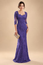 Lace Appliques Sheath/Column Scoop Neck Floor-Length Mother of the Bride & Groom Dresses for Women (SHI22501013)