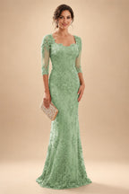 Lace Appliques Sheath/Column Scoop Neck Floor-Length Mother of the Bride & Groom Dresses for Women (SHI22501013)