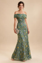 Lace Sheath/Column One Shoulder Floor-Length Mother of the Bride & Groom Dresses with Ruched Waist (SHI22500892)
