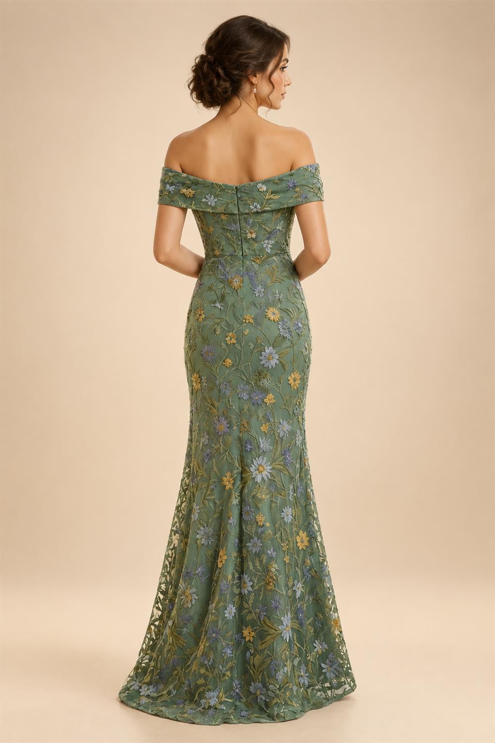 Lace Sheath/Column One Shoulder Floor-Length Mother of the Bride & Groom Dresses with Ruched Waist (SHI22500892)