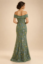 Lace Sheath/Column One Shoulder Floor-Length Mother of the Bride & Groom Dresses with Ruched Waist (SHI22500892)