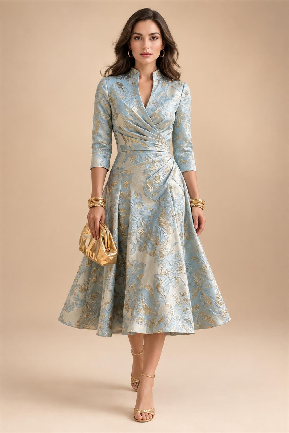 A-Line/Princess Scoop Neck Chiffon Maxi Mother of the Bride & Groom Dresses with Lace Appliques & Pleats (SHI22501638)