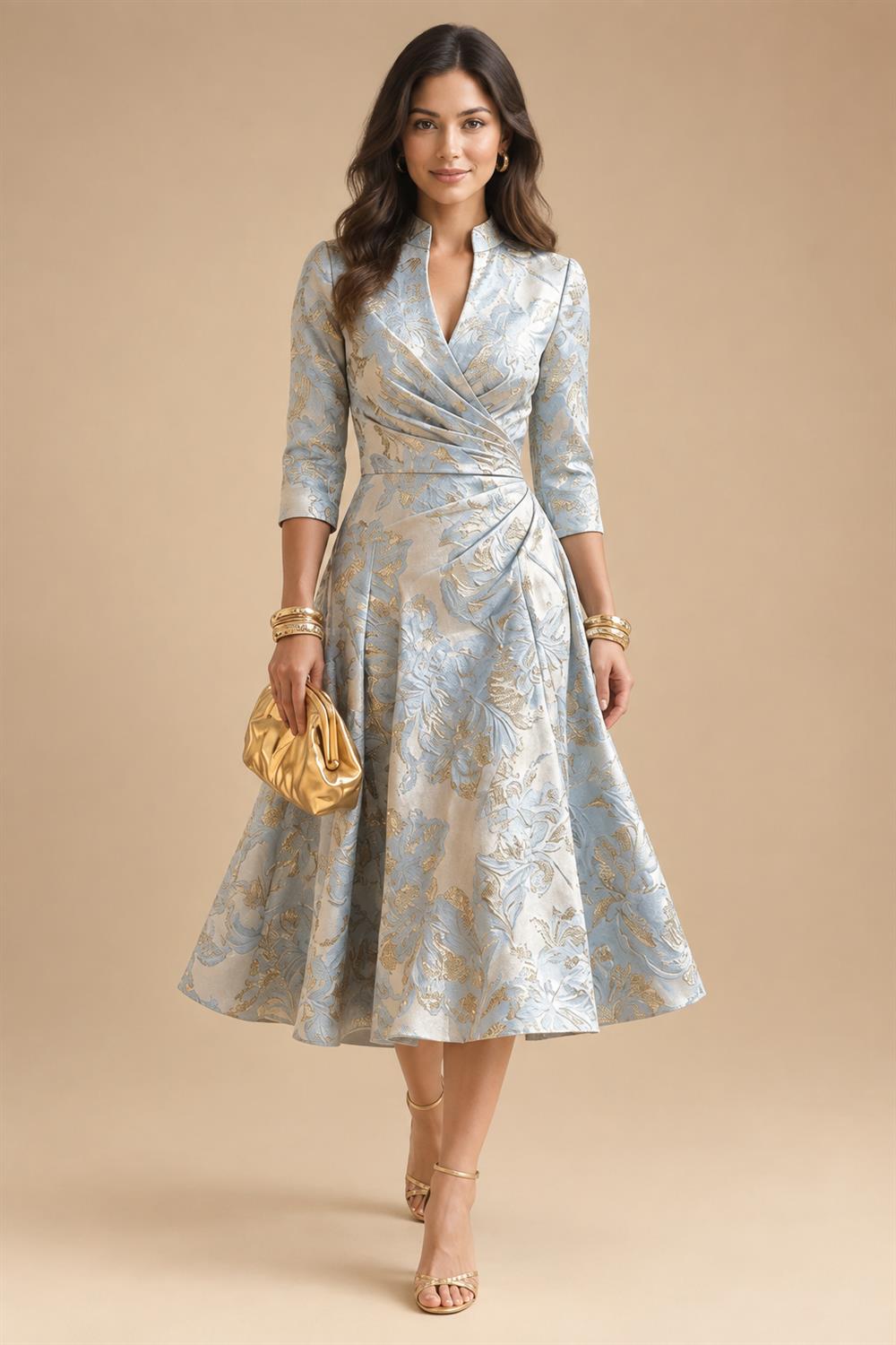 Sheath/Column One Shoulder Floral Embroidery Floor-Length Mother of the Bride & Groom Dresses with Side Draped Sash (SHI22501617)