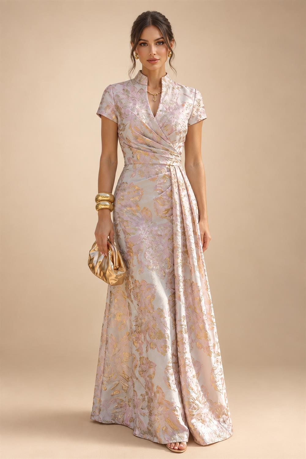 Chiffon A-Line/Princess Scoop Neck Short Mother of the Bride & Groom Dresses Tiered (SHI22500912)