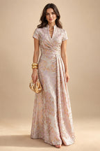 Sheath/Column Asymmetric Neck Satin Maxi Mother of the Bride & Groom Dresses with Side Sash, Slit & Ruched Waist (SHI22501643)