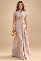 A-Line/Princess Scoop Neck Tea-Length Mother of the Bride & Groom Dresses with Ruffles & Ruched Waist (SHI22501287)