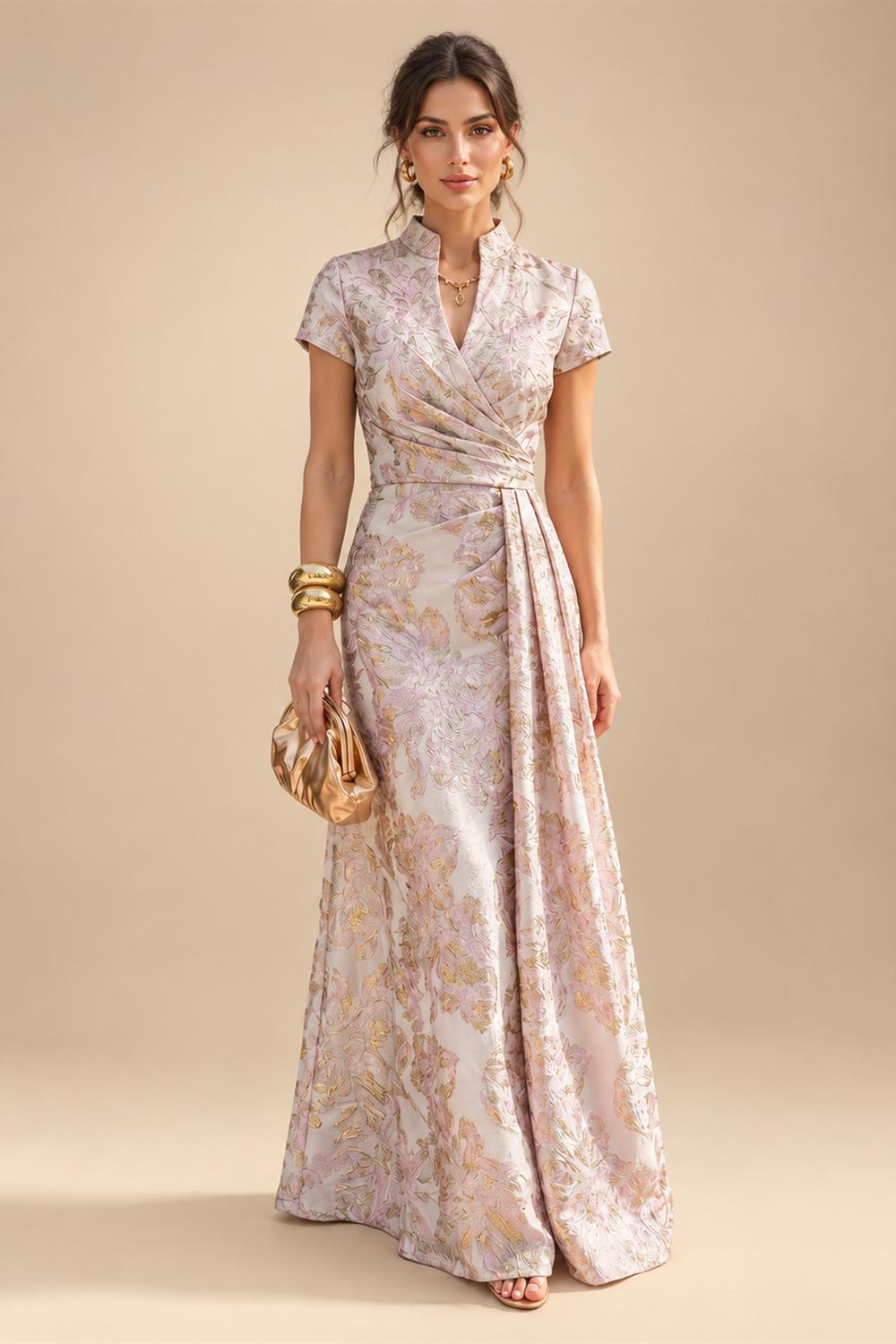 A-Line/Princess One Shoulder Tea-Length Mother of the Bride & Groom Dresses with Ruffles & Ruched Waist (SHI22501283)