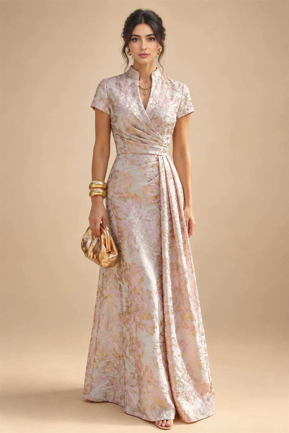 Chiffon A-Line/Princess Scoop Neck Short Mother of the Bride & Groom Dresses Tiered (SHI22500912)