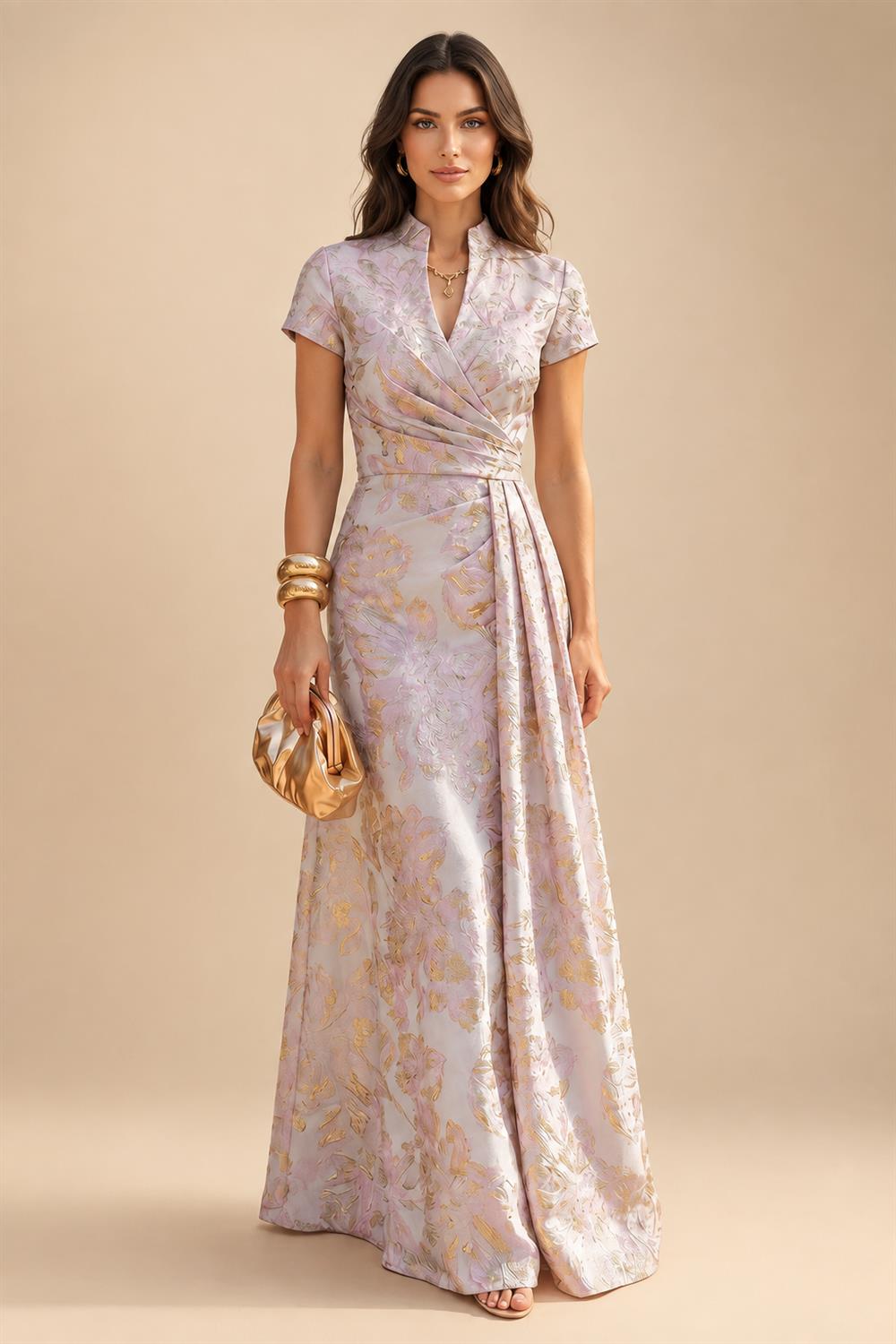 A-Line/Princess Off Shoulder Satin Floor-Length Mother of the Bride & Groom Dresses with 3D Flowers & Sweep Train (SHI22501552)