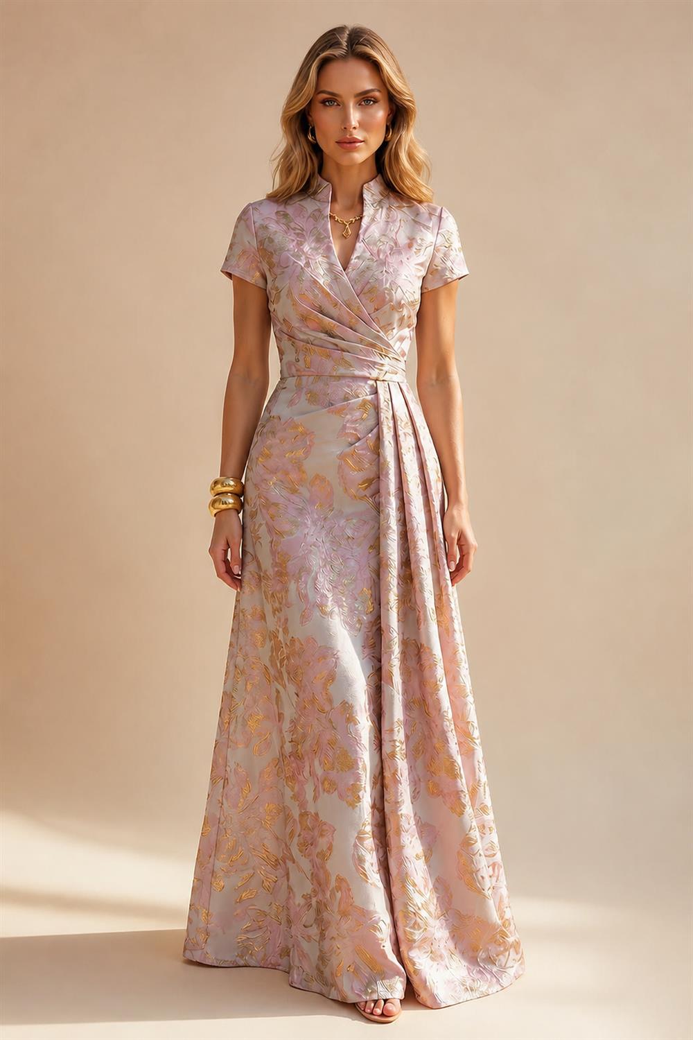 A-Line/Princess Scoop Neck Satin Tea-Length Mother of the Bride Dresses with Pockets (SHI22500122)