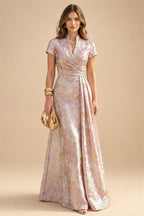 A-Line/Princess Scoop Neck Satin Maxi Mother of the Bride & Groom Dresses with Sweep Train, Ruched Waist & Rhinestones (SHI22501654)