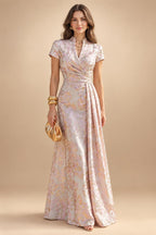 Satin Scoop Neck Mother of the Bride & Groom Dresses with 3D Flower (SHI22500338)
