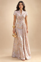 Jacquard A-Line/Princess Strapless Short Homecoming Dresses with Bow & Pearls (SHI22370324)