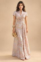 Mermaid/Trumpet One Shoulder Floral Embroidery Maxi Mother of the Bride & Groom Dresses with Side Sash & Ruched Waist (SHI22501626)