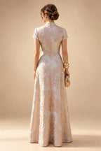 Sheath Satin Tea-Length Mother of the Bride & Groom Dresses with 3/4 Bell Sleeves & Crystal Embellished Belt (SHI22500471)