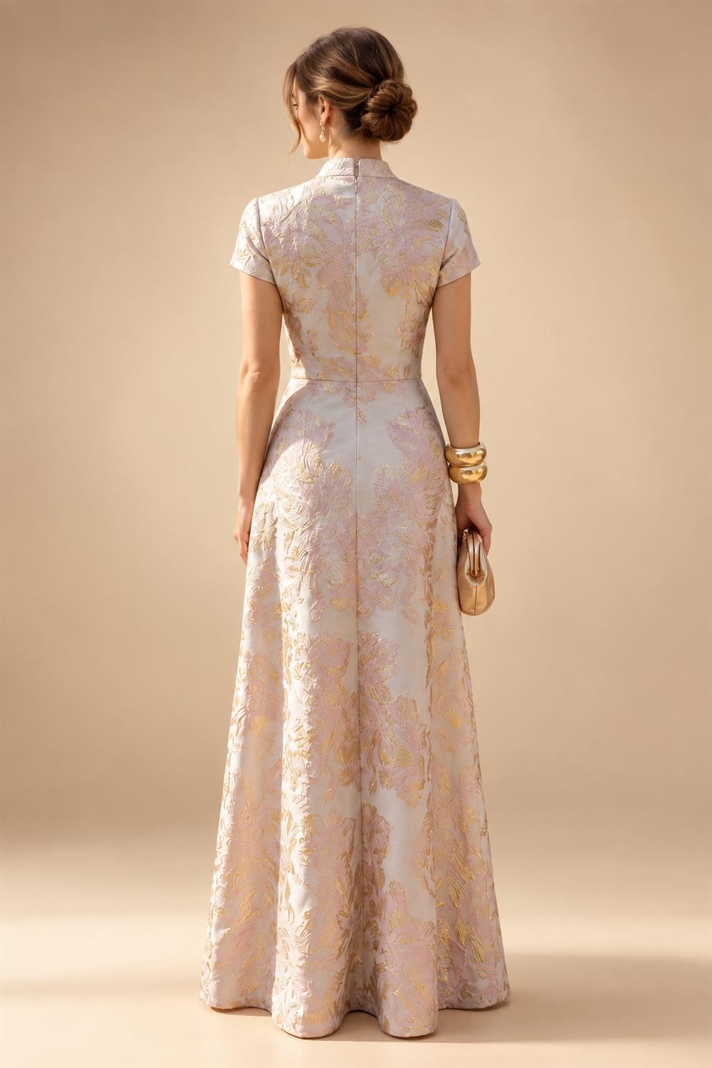 Sheath Satin Tea-Length Mother of the Bride & Groom Dresses with 3/4 Bell Sleeves & Crystal Embellished Belt (SHI22500471)