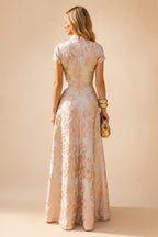 A-Line/Princess Scoop Neck Chiffon Floor-Length Mother of the Bride & Groom Dresses with Lace Appliques & Pleats (SHI22501666)