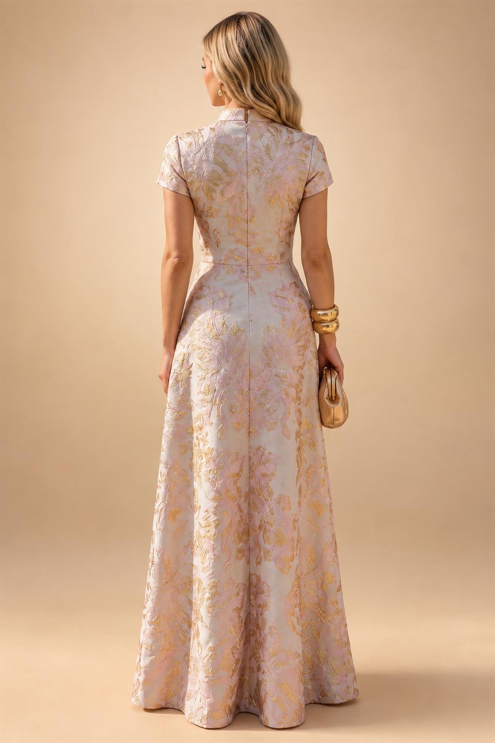 Satin A Line Round Neck Ruched Pleats Mother of the Bride & Groom Dresses (SHI22500952)