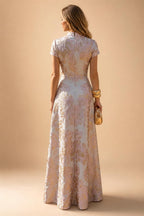 Sheath Satin Jacquard Off Shoulder Floor-Length Mother of the Bride & Groom Dresses (SHI22500823)