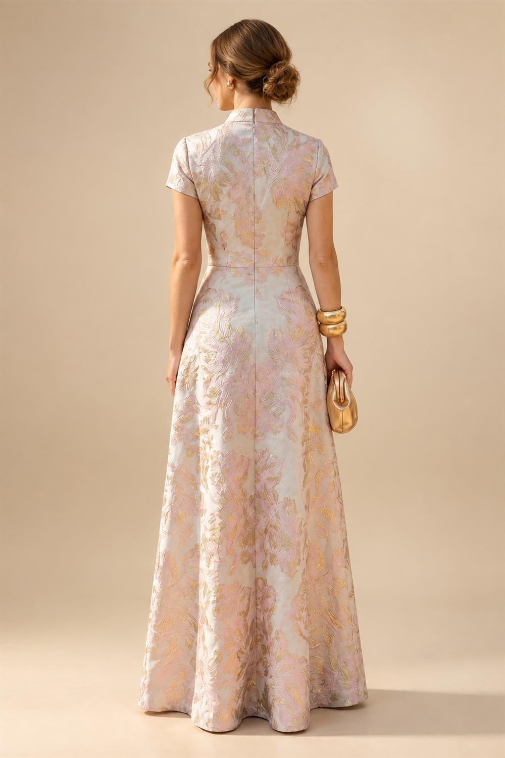 Jumpsuit Scoop Neck Chiffon Floor-Length Mother of the Bride Pantsuits with Rhinestones (SHI22501658)