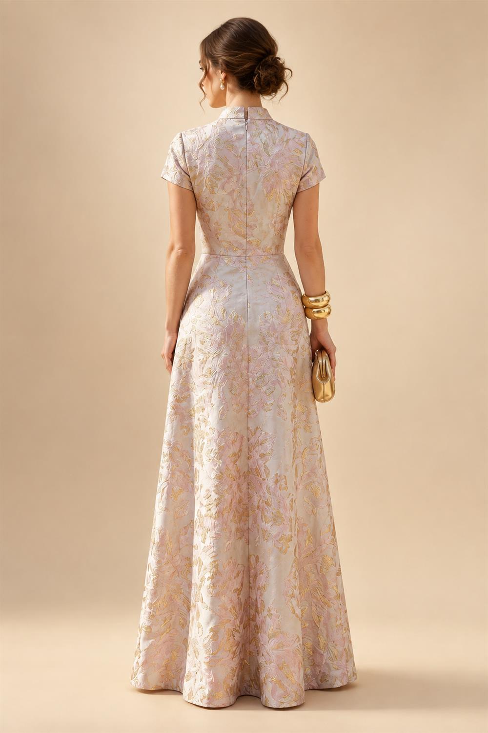Sheath/Column Strapless Stretch Jersey Maxi Mother of the Bride & Groom Dresses with 3D Flowers & Slit (SHI22501694)