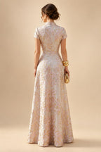 Sheath/Column Strapless Stretch Jersey Maxi Mother of the Bride & Groom Dresses with 3D Flowers & Slit (SHI22501694)