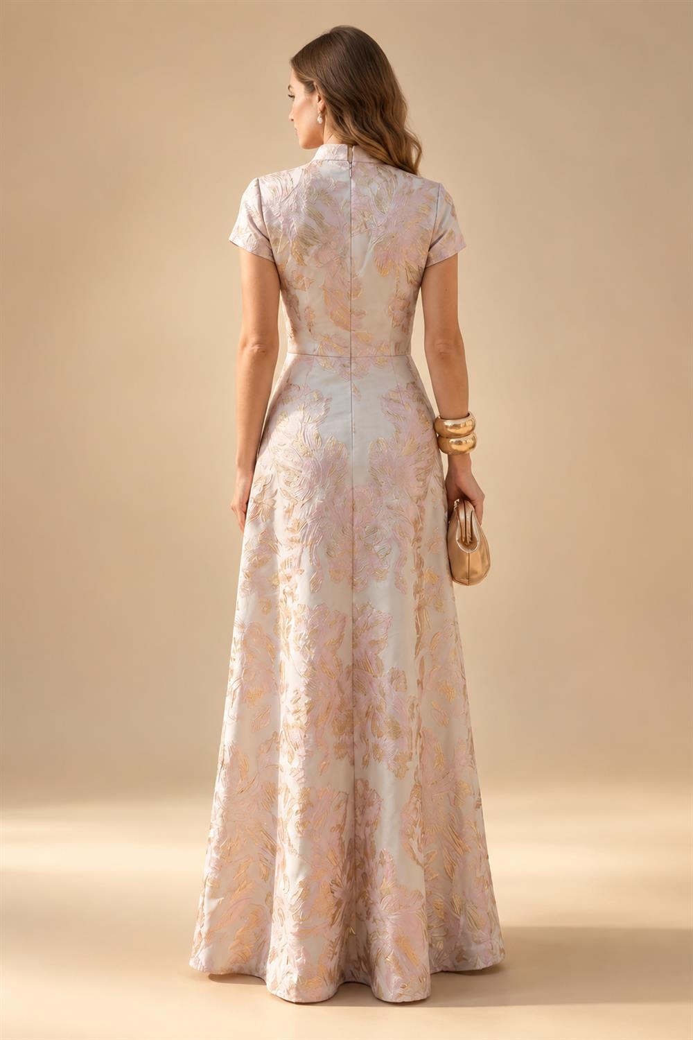 Chiffon Sheath/Column V-Neck Floor-Length Mother of the Bride & Groom Dresses with Lace Embroidery Bodice & Ruched Waist (SHI22501510)