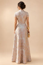 A-Line/Princess V-Neck Floor-Length Mother of the Bride & Groom Dresses with Ruffles & Ruched Waist (SHI22501284)