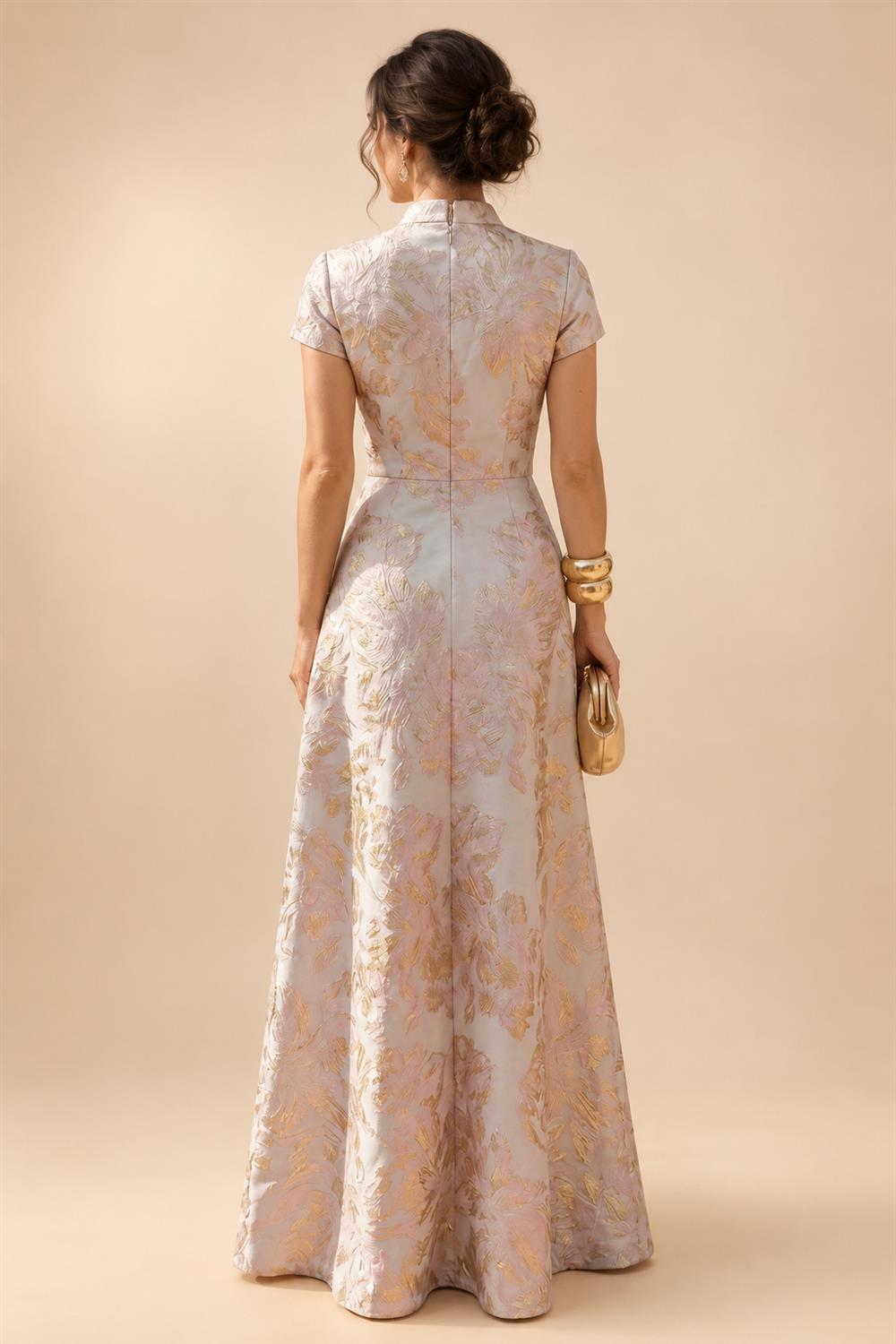 A-Line/Princess V-Neck Floor-Length Mother of the Bride & Groom Dresses with Ruffles & Ruched Waist (SHI22501284)